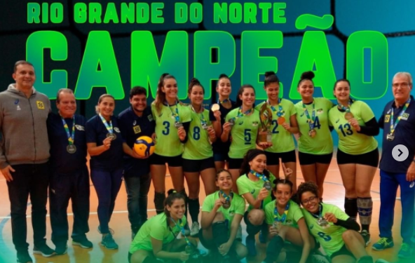 Seleção potiguar de vôlei feminino Sub-19 é campeã em Brasília