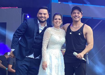 Noivos fazem ‘after’ de casamento em show de Safadão em Natal