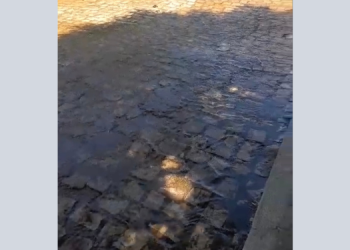 Moradores mostram descarte de água no Bairro Abolição; Caern explica