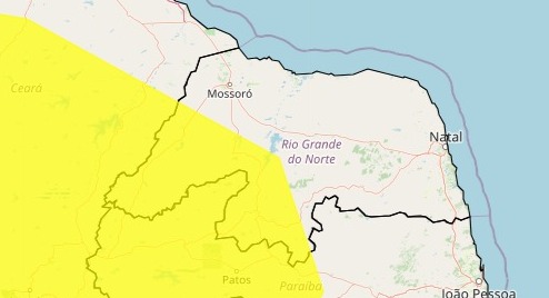 Inmet emite alerta de vendaval para o Oeste Potiguar