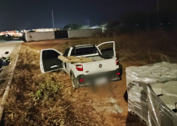 Três pessoas são presas em flagrante enquanto furtavam blocos de concreto da Prefeitura de Mossoró