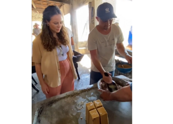 No RN, atriz Paolla Oliveira visita engenho em Coronel João Pessoa