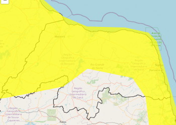Inmet emite alerta de chuvas intensas em mais de 130 municípios do RN