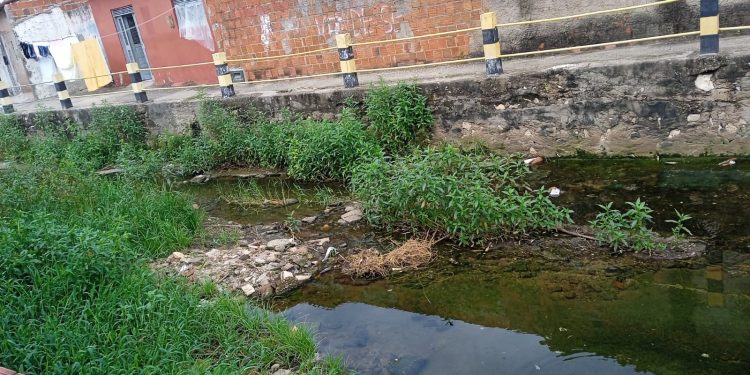 Moradora denuncia lixo acumulado e estrutura deficitária em trecho do Canal do Thermas
