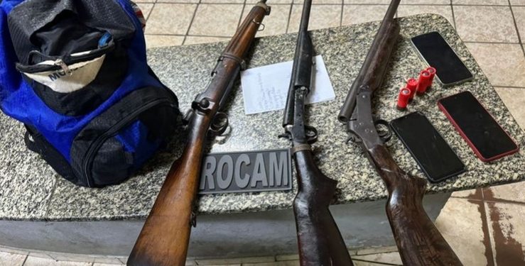 Polícia apreende armamento em posse de suspeitos de assaltos na zona rural de Mossoró