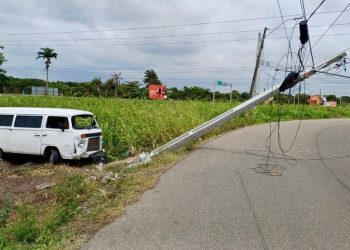 Acidentes de trânsito danificaram mais de 180 postes da rede elétrica em 2024 no RN