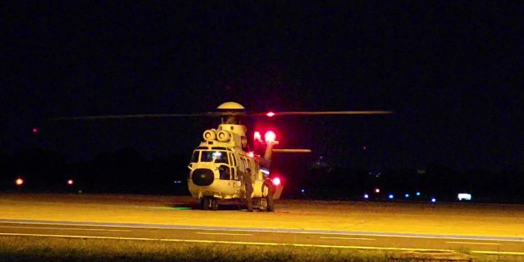 Helicóptero da FAB, que levará Lula a Jucurutu, pousa no Aeroporto de Mossoró
