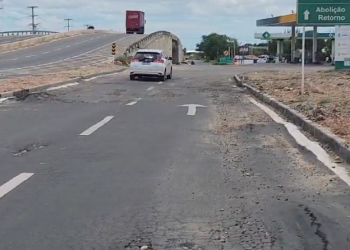 Após um mês, obra em marginal à BR-304 apresenta problemas estruturais