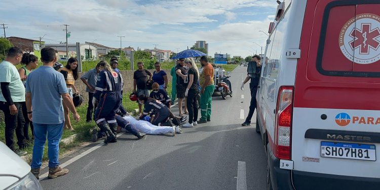 Duas pessoas ficam feridas em acidente na Avenida Rio Branco, em Mossoró