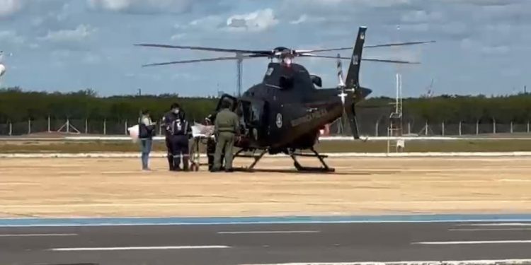 Helicóptero Potiguar 02 realiza socorro aeromédico de paciente com grave problema no pâncreas